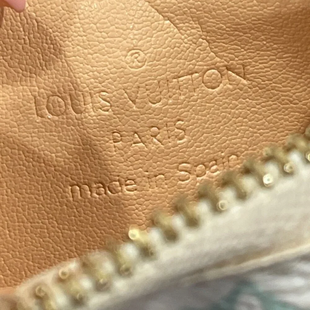 Louis Vuitton Multicolor Pochette Cles Coin Purse White (JB1118)